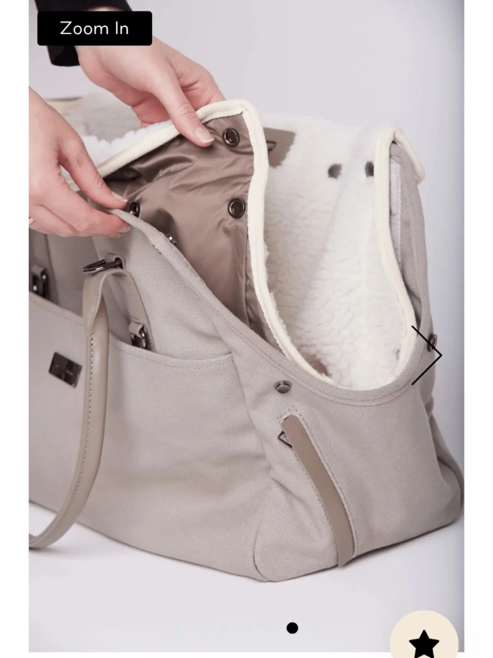 Marc Jacobs Navy & Taupe Sherpa-Lined Pet Carrier